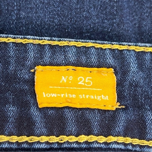 Size 25 Pilcro Jeans Low Rise Straight Dark Blue Denim Pants Stretch - Picture 11 of 13
